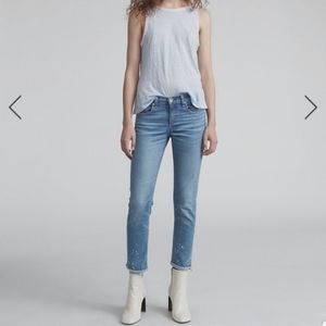 rag & bone Dre Capri Painted Mid Waist Jeans Size 29 Blue